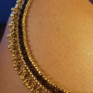 Black and Gold fashion jewelry necklace
